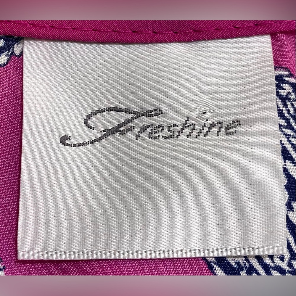 Freshine Womens M Purple Floral Paisley Satin Tunic Top Boho Coastal Cowgirl - Picture 12 of 13